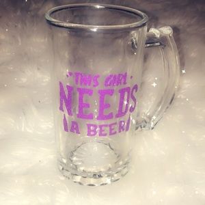 💋Icustomize Glass Beer Mug Your Own Design NWT